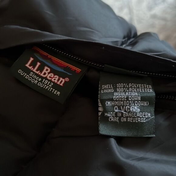 LL Bean Men’s Black Down Filled Reversible Puffer Jacket Like New Sz L - Picture 5 of 5